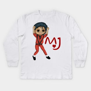 Micheal Jackson chibi Kids Long Sleeve T-Shirt